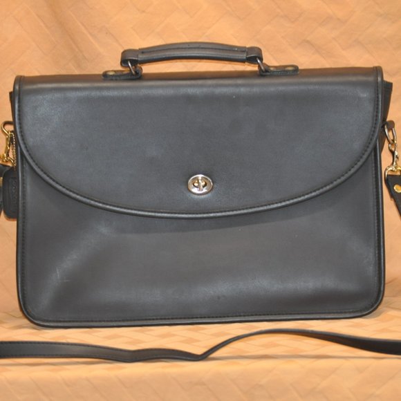 Coach Other - Coach Black Leather Briefcase / Messenger Bag